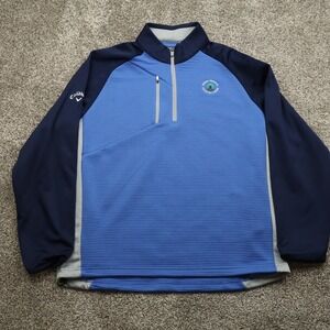 Callaway Pullover Mens XL Blue 1/4 Zip Weather Series Golf Kenny Perry‎ Country